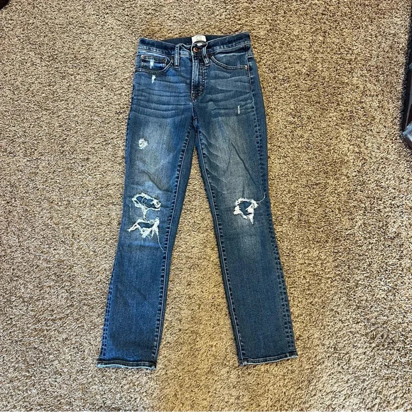J. Crew Vintage Distressed Medium Wash Jeans Size 24 - Picture 1 of 8